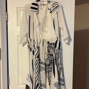 Adore Black and White Patterned Cardigan